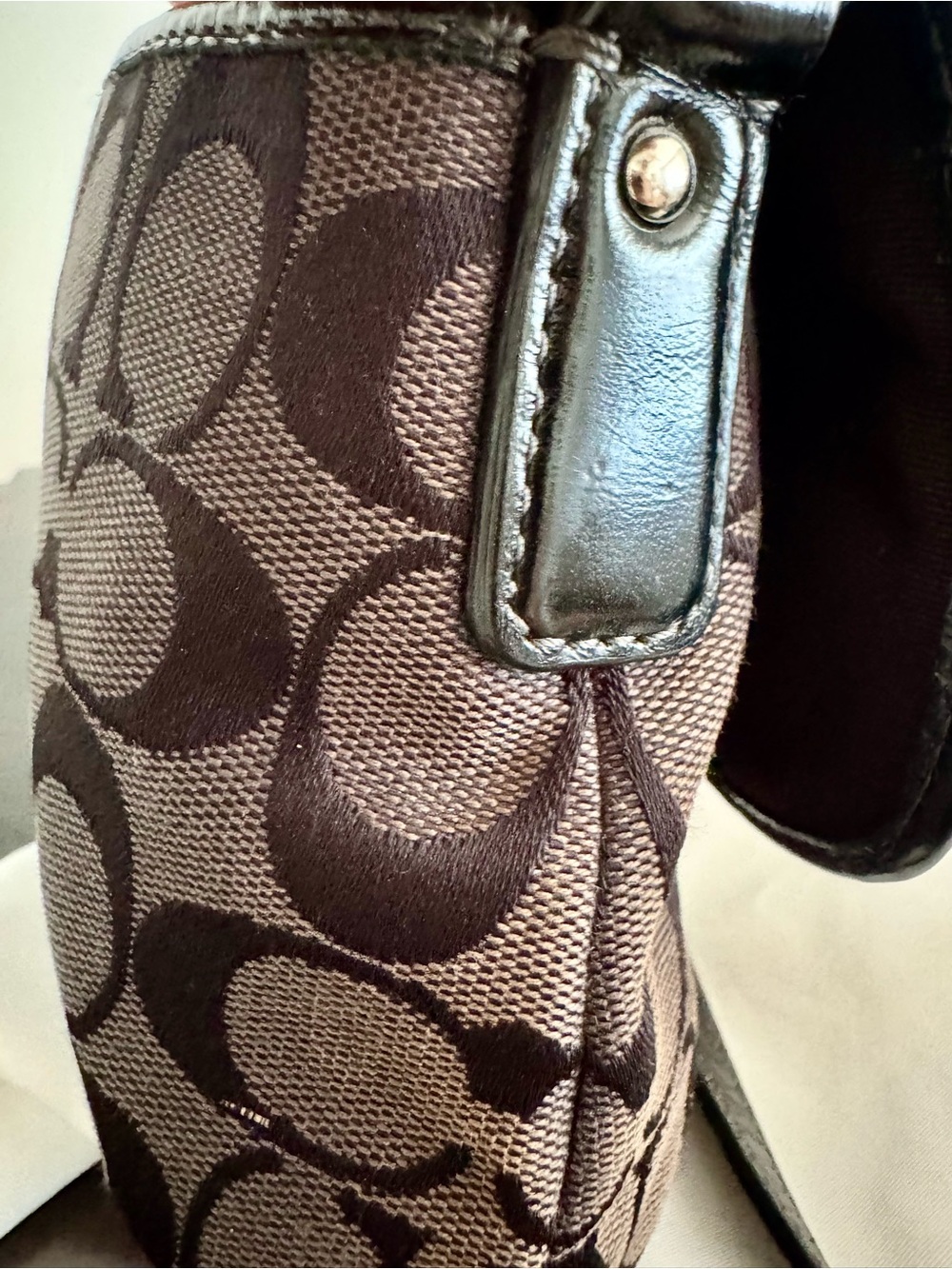 Vintage Y2K Coach Soho Signature Monogram Mini Flap Baguette Bag + New Dust bag - Picture 9 of 13